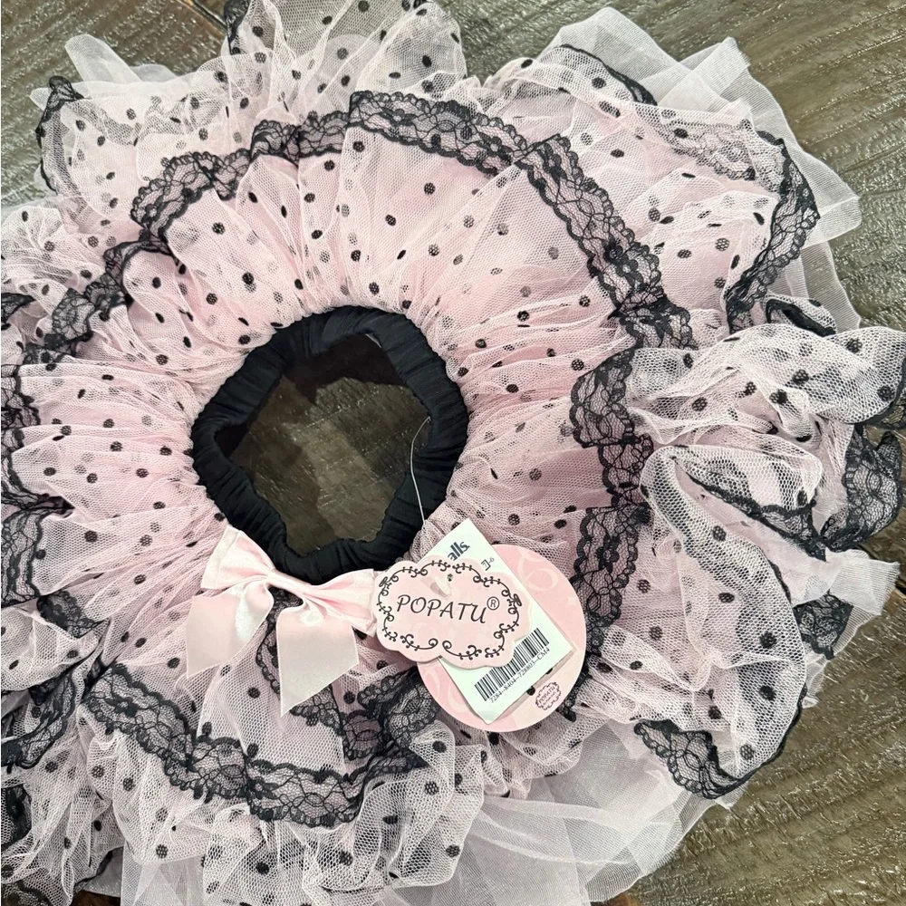 Popatu Pink and Black Polka Dot Tutu